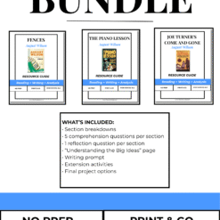 August Wilson Plays Bundle | Fences, The Piano Lesson, Joe Turner’s Come and Gone | Reading + Analysis + Writing