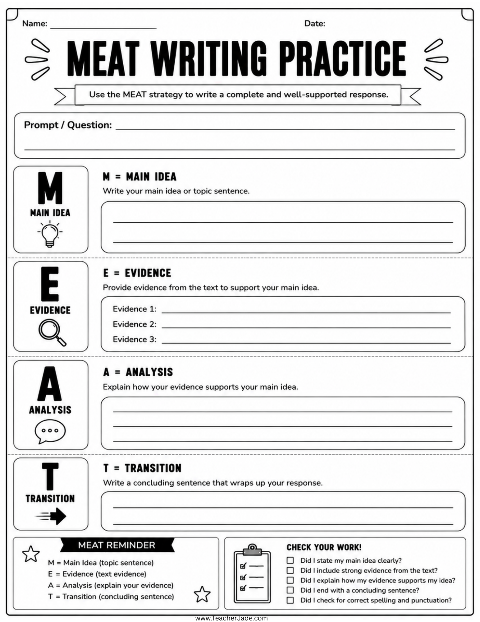 Acronym Writing Strategies Workbook: OREO, RACE, CER, PEEL & More Writing Practice Activities - Image 4