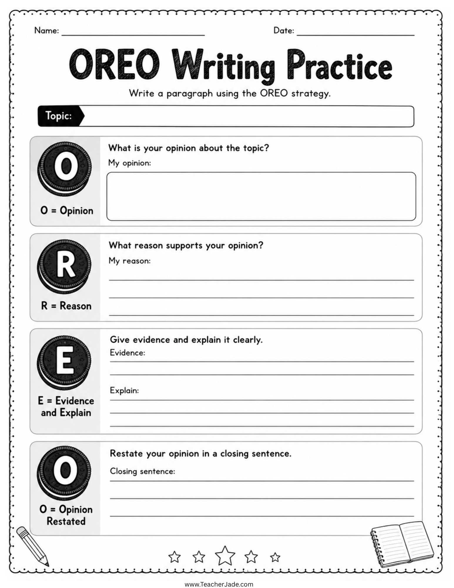 Acronym Writing Strategies Workbook: OREO, RACE, CER, PEEL & More Writing Practice Activities - Image 5