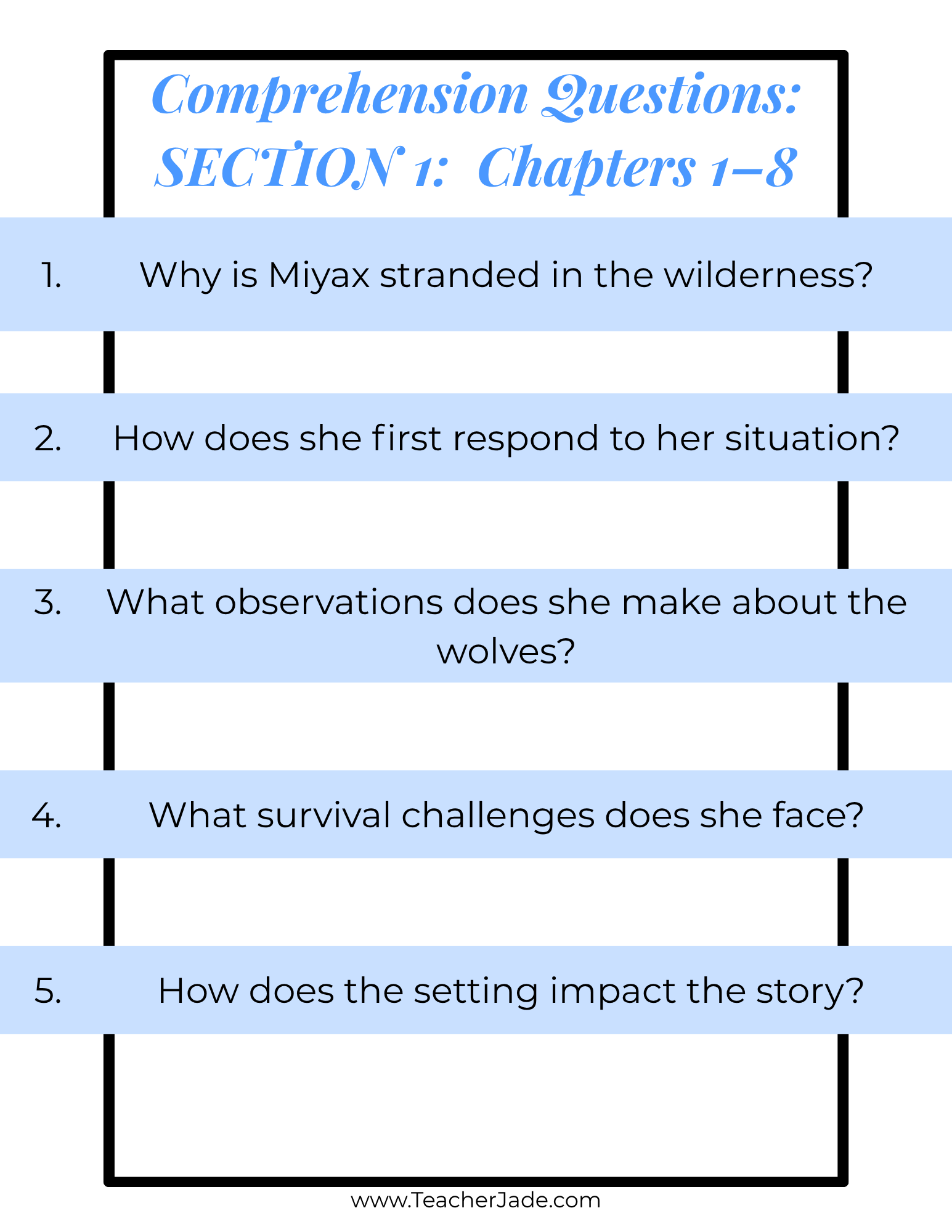 Julie of the Wolves Novel Study | Reading Comprehension, Vocabulary & Writing Activities - Image 4