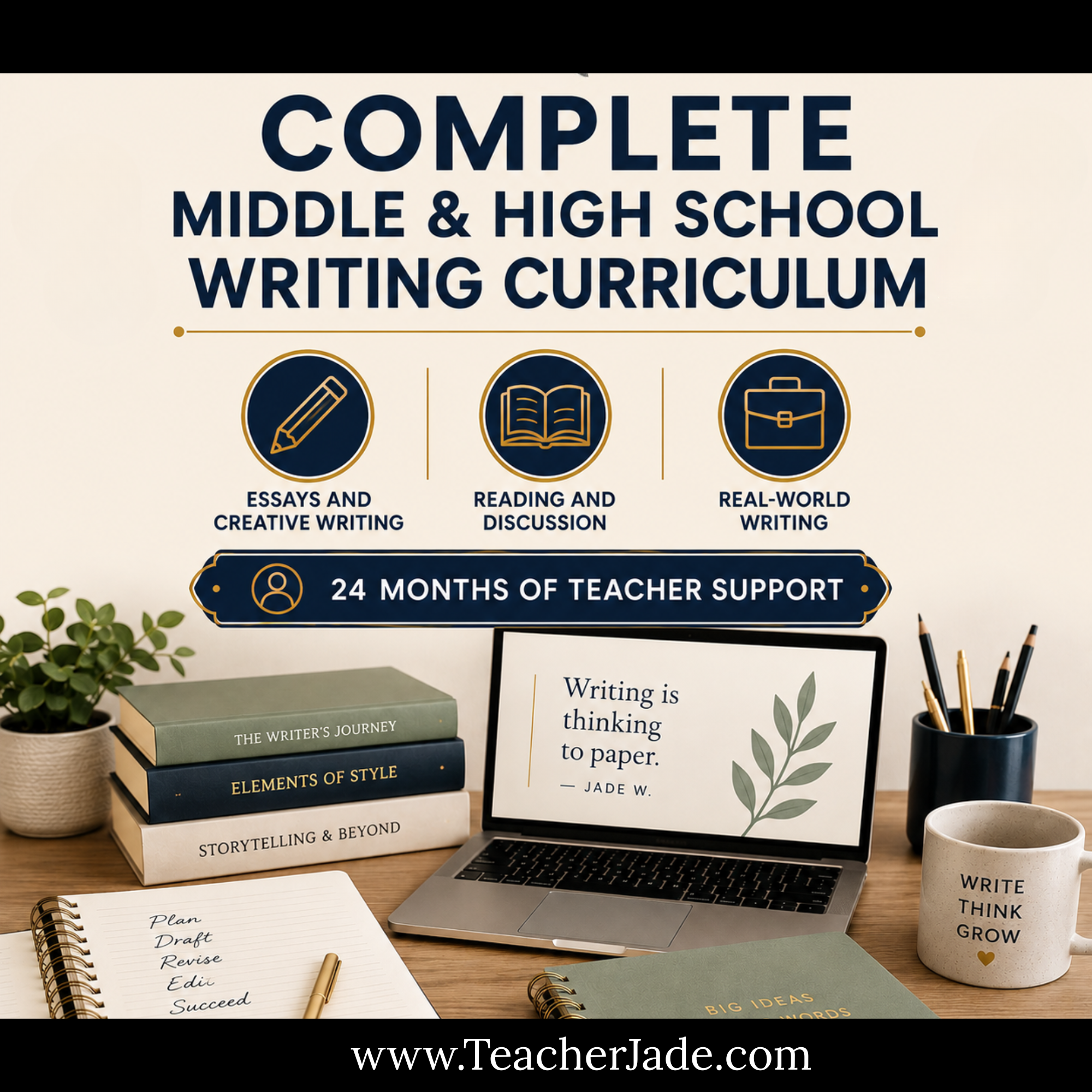 Complete Middle & High School Writing Curriculum | Self-Paced Bundle with Teacher Feedback - Image 2